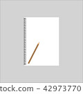 Notebook and pencil with copy space. 42973770