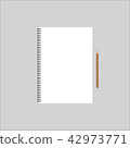 Notebook and pencil with copy space. 42973771