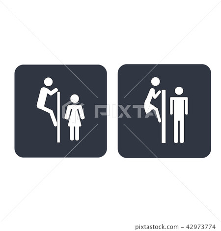 Toilet vector icons set restroom on white Toilet vector icons set restroom on white 42973774