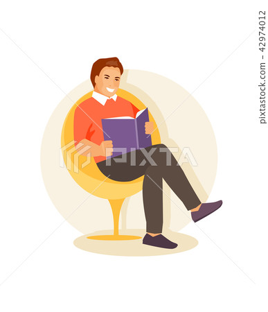 Reading man vector - Stock Illustration [42974012] - PIXTA