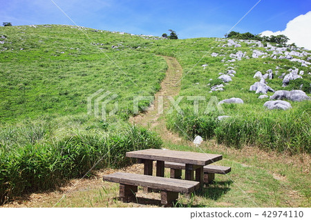 在晴朗的天氣裡Hiraodai的攀登路徑·九州自然人行道_從羊神的內部到Fukiage Pass 42974110