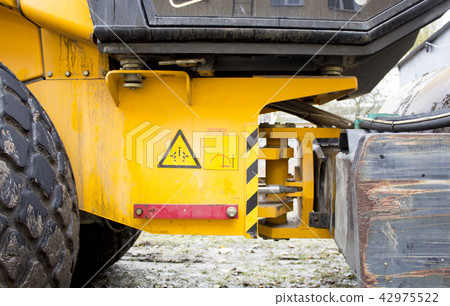 Men at work, asphalt laying. Road-building. Road  42975522
