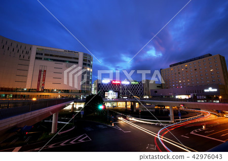 Night view on the south side of Mito station Ibaraki prefecture Mito city 42976043