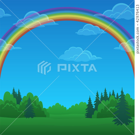 Landscape, Rainbow and Forest 42976413