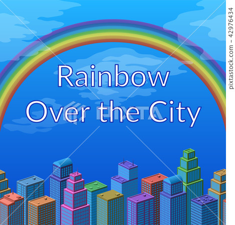 Landscape, Rainbow and City Landscape, Rainbow and City 42976434