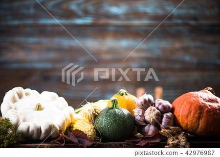 Autumn crop harves vegetables, copy space Autumn crop harves vegetables, copy space 42976987