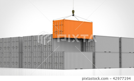 Loading Orange Containers Loading Orange Containers 42977194