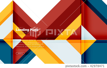 Square shape geometric abstract background, landing page web design template 42978471