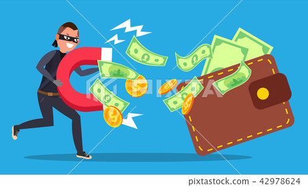 Phishing Money Concept Vector. Cyber Banking Account Attack. Spoofing. Cartoon Illustration 42978624