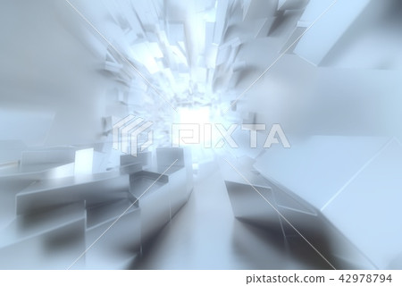 Abstract Architectural tunnel light Irregular triangle Futuristic background made of silver or 42978794