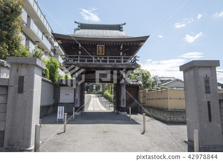 在Yanaka（東京都台東區）的Myokoji寺的山門 42978844