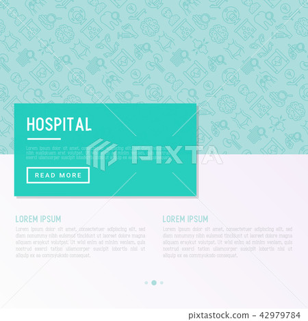 Hospital concept with thin line icons 42979784