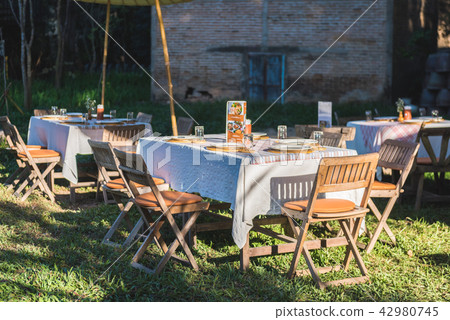Dining table in the park 42980745