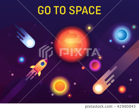 Galaxy or cosmos, space with stars and sun Galaxy or cosmos, space with stars and sun 42980843