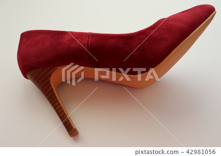 Wine red velor material pumps Wine red velor material pumps 42981056