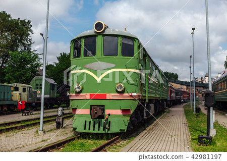 Locomotive in the railway museum in Riga 42981197
