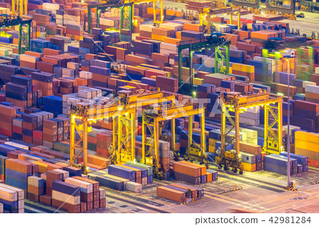 Aerial view of Industrial port 42981284