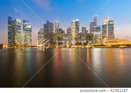 Singapore downtown Sunset Singapore downtown Sunset 42981287