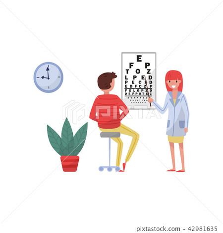 Ophthalmologist doctor doing eyesight test to male patient, medical treatment and healthcare concept Ophthalmologist doctor doing eyesight test to male patient, medical treatment and healthcare concept 42981635