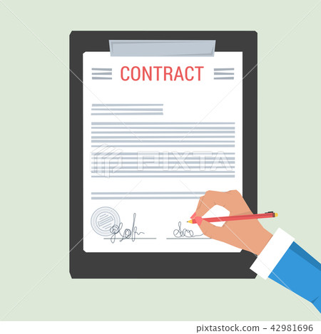 Concept Hand signs contract Concept Hand signs contract 42981696