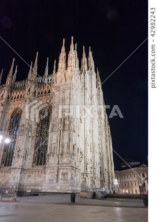 Catholic Church Duomo Di Milano illuminated night Catholic Church Duomo Di Milano illuminated night 42982243