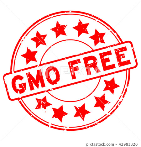 Grunge red GMO free round rubber stamp Grunge red GMO free round rubber stamp 42983320