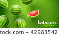 Watermelon sweet fruits flavour banner design 42983542