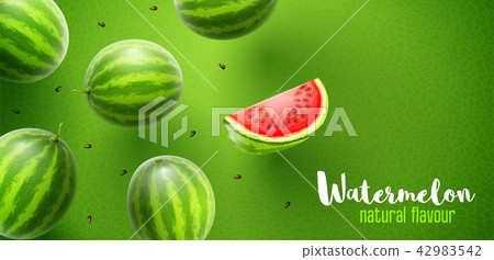 Watermelon sweet fruits flavour banner design 42983542