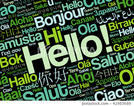 Hello word cloud in different languages 42983689