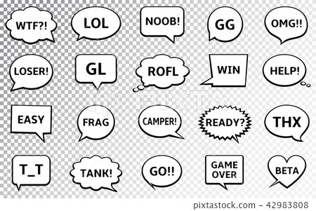 Speech bubbles with gamers chat short messages Speech bubbles with gamers chat short messages 42983808