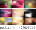 Gradient pattern set collection background with text. Summer concept design. Vector illustration 42984114
