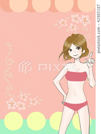 Swimwear (underwear) cute girls women poster design 42985187