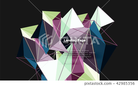 Vector 3d triangle abstract background - Stock Illustration [42985356 ...