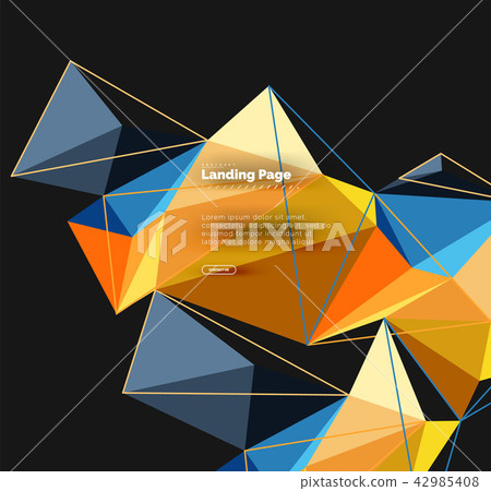 Vector 3d triangle abstract background - Stock Illustration [42985408 ...