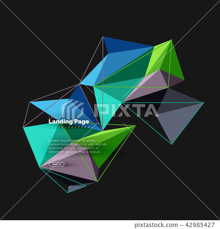 Vector 3d triangle abstract background - Stock Illustration [42985427 ...