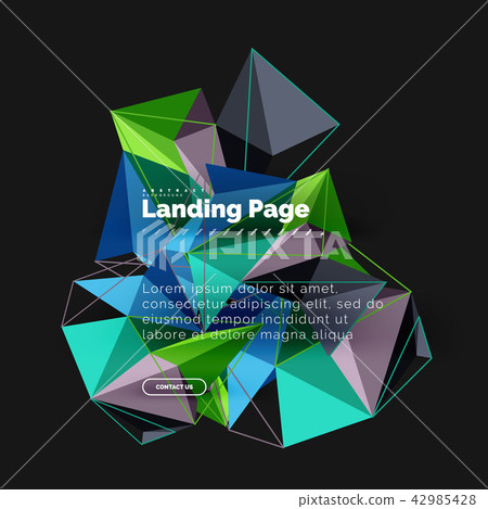 Vector 3d triangle abstract background - Stock Illustration [42985428 ...