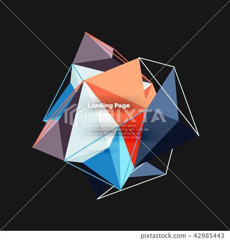 Vector 3d triangle abstract background - Stock Illustration [42985443 ...