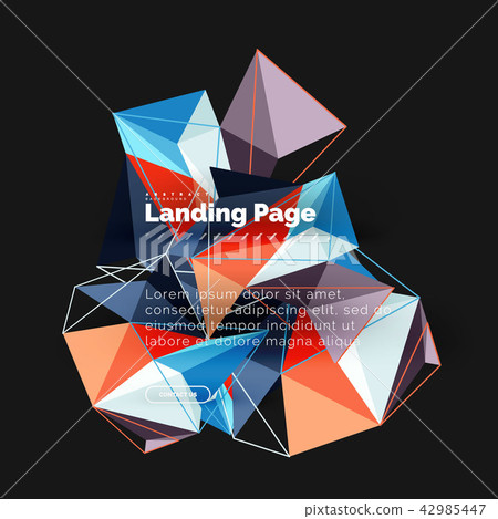 Vector 3d triangle abstract background - Stock Illustration [42985447 ...