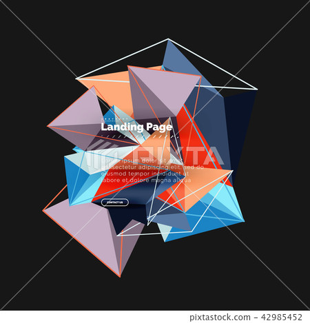 Vector 3d triangle abstract background - Stock Illustration [42985452 ...
