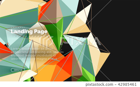 Vector 3d triangle abstract background - Stock Illustration [42985461 ...