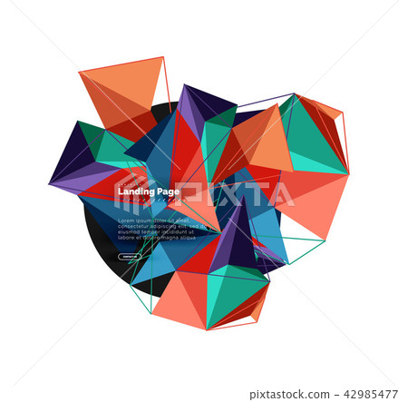 Vector 3d triangle abstract background - Stock Illustration [42985477 ...
