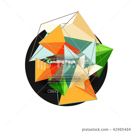 Vector 3d triangle abstract background - Stock Illustration [42985484 ...