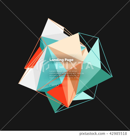 Vector 3d triangle abstract background - Stock Illustration [42985518 ...
