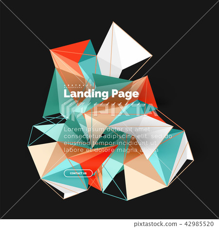 Vector 3d triangle abstract background - Stock Illustration [42985520 ...