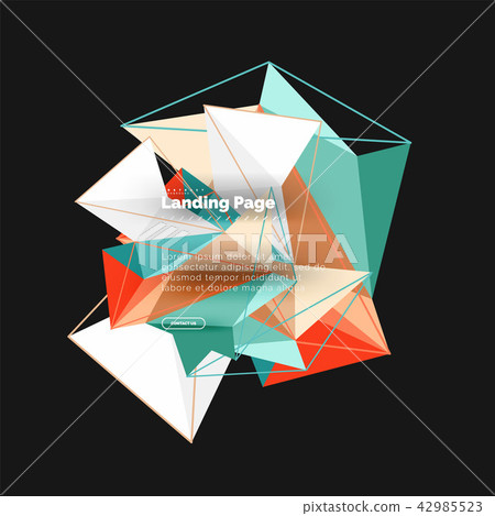 Vector 3d triangle abstract background - Stock Illustration [42985523 ...