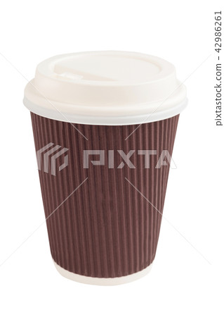 Takeaway coffee cup isolated on a white background Takeaway coffee cup isolated on a white background 42986261