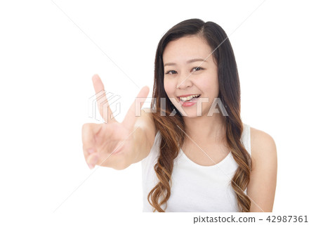 Rejoicing woman Rejoicing woman 42987361