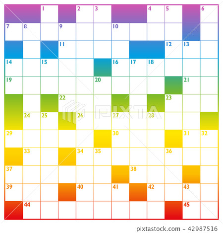 Crossword Rainbow Gradient Colored With Empty Boxe Crossword Rainbow Gradient Colored With Empty Boxe 42987516
