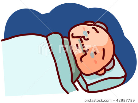 Sleepless man - Stock Illustration [42987789] - PIXTA