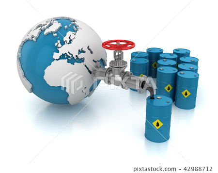 Oil Valve with World Map 42988712